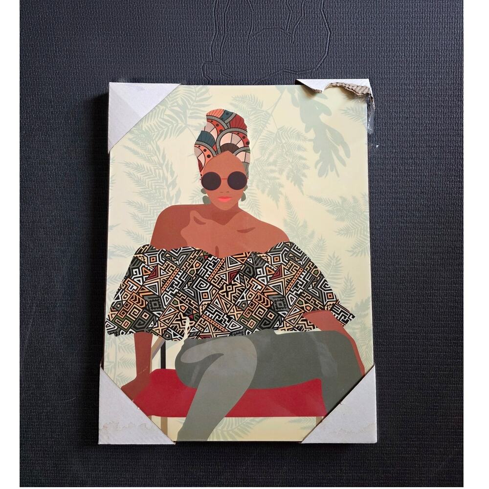 Pattern Panache III by Belle Maison Picture Boho Afrocentric Black Green Orange